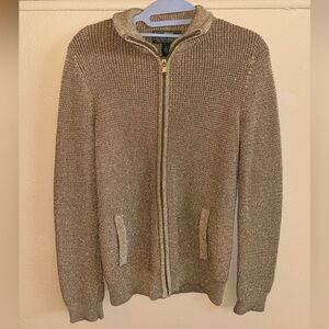 Ralph Lauren gold Zip-Up Sweater